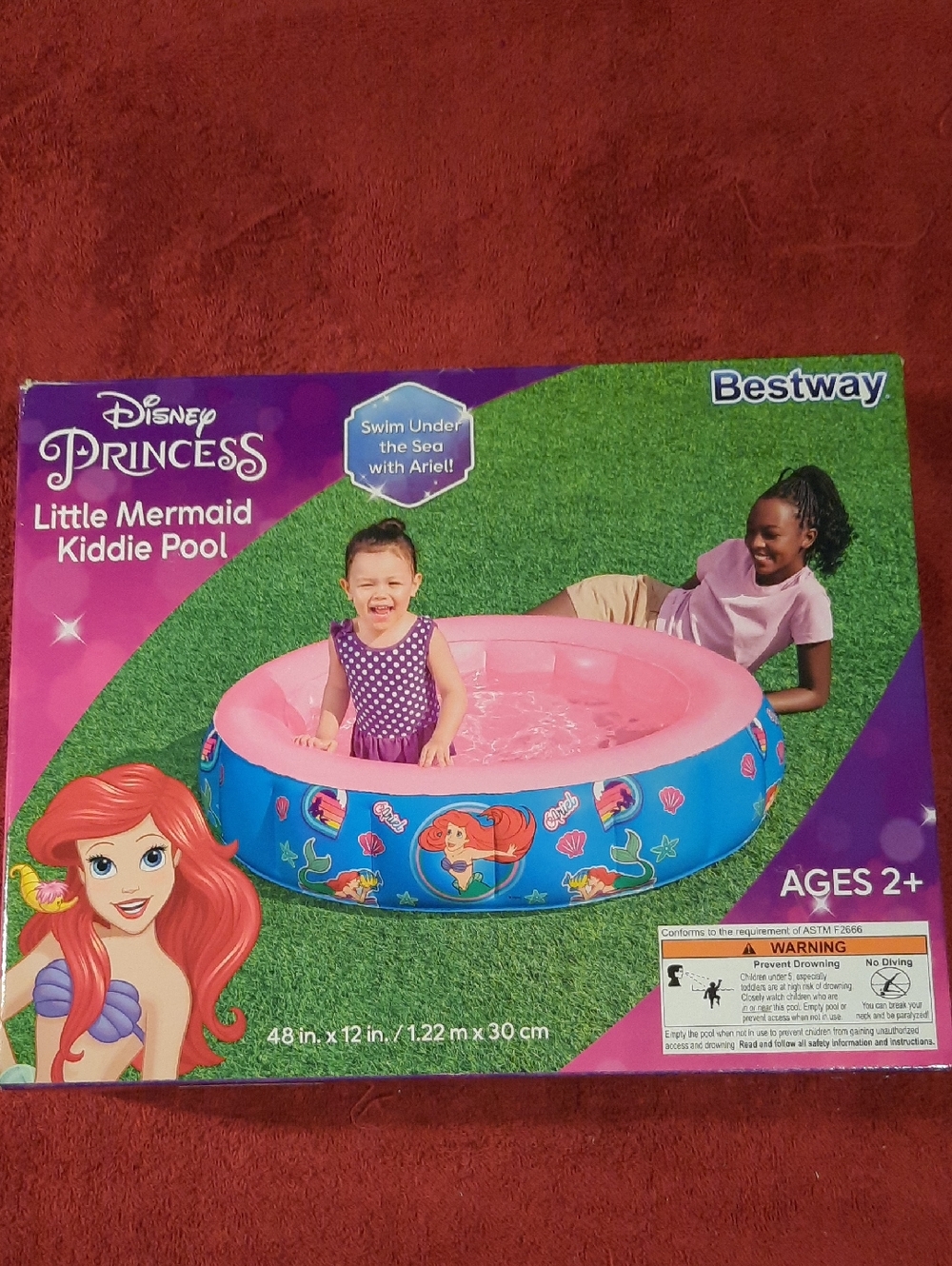 Disney Princess Little Mermaid Pink and Blue Inflatable Kiddie Pool